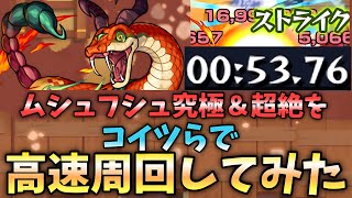 【モンスト】《ムシュフシュ》究極＆超絶をコイツらで高速周回してみた！