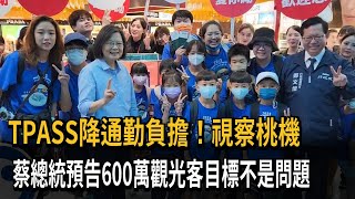 TPASS降通勤負擔！視察桃機　蔡總統預告600萬觀光客目標不是問題－民視新聞