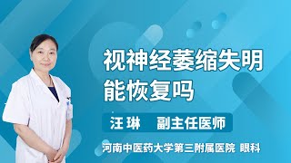 视神经萎缩失明能恢复吗 汪琳 河南中医药大学第三附属医院