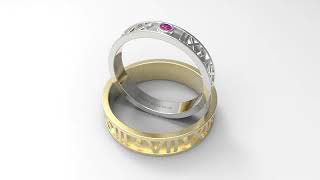 LONITÉ Roman Numeral Cremation Jewelry Ring from Ashes