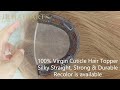 100% virgin remy with full cuticles aligned human hair topper