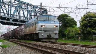 JR貨物　EF66 122　2089レ　吹A4　小田急8000形とオーバークロス　＠横浜羽沢～相模貨物