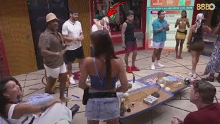 CLIMÃO! Bruna abraça Gustavo e Key fecha a cara quando ver a cena dos dois #bbb23