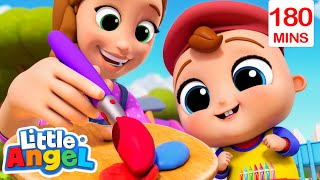 Cool Color Mixing Magic 🎨 | Bingo and Baby John | Little Angel Nursery Rhymes and Kids Songs