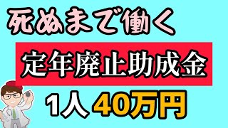 死ぬまで働く・定年廃止助成金１人４０万円【行政書士・中小企業診断士マキノヤ先生】第1560回