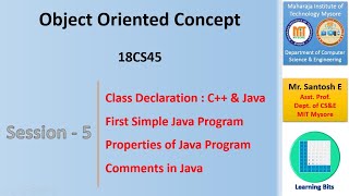 Java Object Oriented Concepts | Session-5 | First Simple Java Program