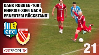 Wieder hinten, aber gewonnen! Robben-Tor bei Energie-Sieg: Chemnitz - Cottbus | Regionalliga Nordost
