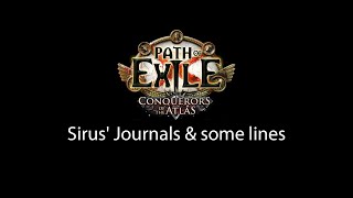 Path of Exile: Sirus' Journals \u0026 some lines