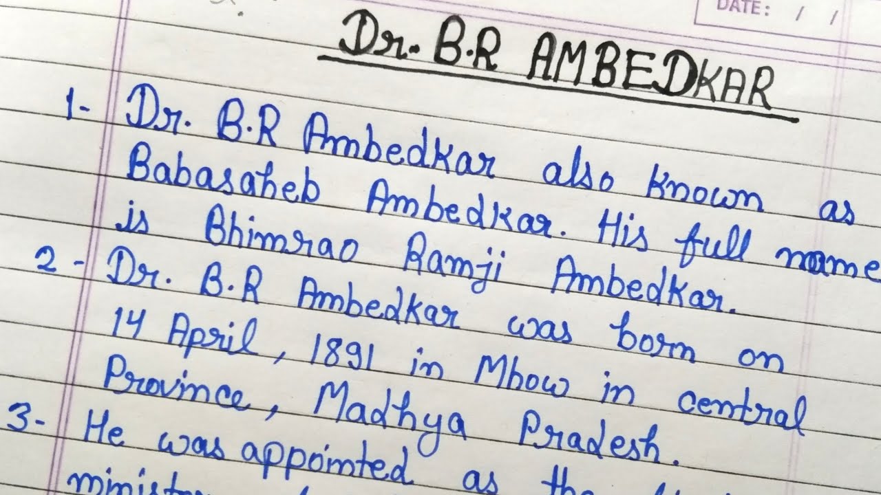 Dr B.R Ambedkar 10 Lines Essay In English//write An Essay About Dr. B.R ...