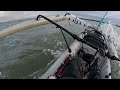 sailing hobie tandem island kayak demo in 15 20 knots. with commentary.