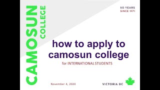 International Students: How to Apply to Camosun College