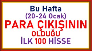 Bu Hafta (20-24 Ocak) Para Çıkışının Olduğu İlk 100 Hisse #tuprs #bimas #ekgyo #sise #skbnk #mavi