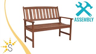 Sunnydaze Meranti Wood 2-Seat Bench with Teak Oil Finish - STR-411