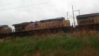 Ogallala Nebraska Union Pacific transcontinental Main Line Double Header Trains!