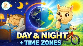 Day and Night 🌞🌙 | Time Zones & Earth Rotation for Kids | What Causes Day & Night?