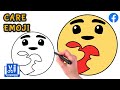 How To Draw 😍 Facebook Care Emoji 😍 | Step By Step Drawings