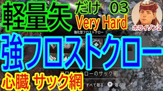 【酸漬けで倒す！ベリーハード強化型フロストクローの心臓・サック網を戦弓の軽量矢だけでゲット！ホライゾン２】簡易収集・難易度変更なし！【Horizon Forbidden West 攻略】【4K】