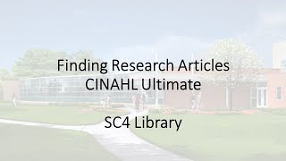 Finding Research Articles Using CINAHL Ultimate
