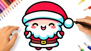 COMMENT DESSINER PÈRE NOËL KAWAII FACILE 🎅