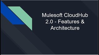 Mulesoft CloudHub 2 0   Features \u0026 Architecture