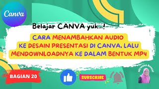 CARA MUDAH MENAMBAHKAN AUDIO KE DESAIN PRESENTASI DI CANVA, NO COPYRIGHT