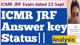 ICMR JRF Answer key Status||