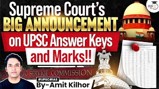 UPSC Update Today | Supreme Court Big Announcement On UPSC Answer Keys And Marks