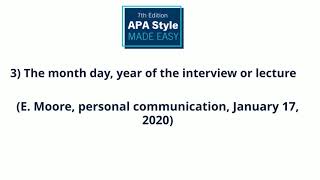 APA Made Easy - Personal Communications