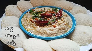 హోటల్ స్టైల్ పల్లి కొబ్బరి చట్నీ||Palli Kobbari Chutney||Peanut Coconut Chutney Recipe In Telugu