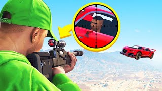 CRAZIEST MID-AIR SNIPER SHOT! (GTA 5 Cars vs Snipers)