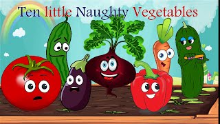 Ten Little Vegetables Jumping On The Bed | Kids Song | Sing Along with kids Song | Fruits Jumping