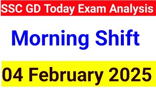 SSC GD Today Paper Analysis | 04 February 2025 Morning Shift Analysis | By Rohani Sir | Today Paper