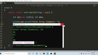 Java program to find smallest element in array | Learn Coding
