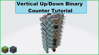 Vertical Binary Up/Down Counter Tutorial - Minecraft Bedrock/Java