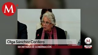 Olga Sánchez Cordero defiende política migratoria