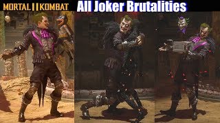 MK11 Every Joker Brutality Unlocked Showcase - Mortal Kombat 11