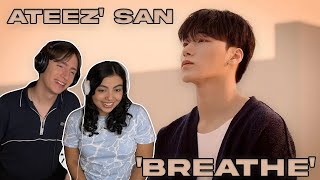 Reacting to SAN (ATEEZ) singing 'BREATHE' | Music Producer and Video Editor react to ATEEZ