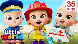 Pemadam, Polisi, dan Dokter Siap Membantu | Kartun Anak | Little World Bahasa Indonesia