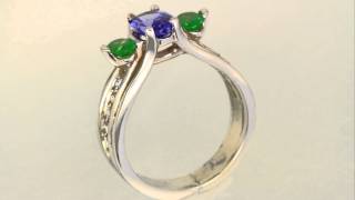 Tanzanite and Tsavorite Ring Designed by Christopher Michael