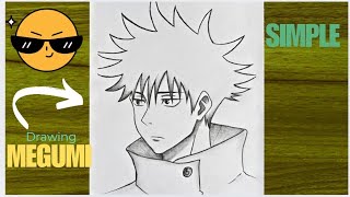 Easy anime drawing ideas | How to draw Megumi from Jujutsu Kaisen ||step by step||Easy anime drawing