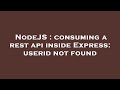 NodeJS : consuming a rest api inside Express: userid not found