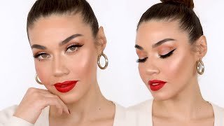 Try This! Lashes, Lips & Glow! | Holiday Glam Winter Makeup | Eman