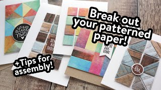 Tips for Paper Piecing on Cards! LOTS OF Patterned Paper!