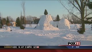 Man builds 20-foot snow fort in Greenville