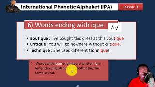 Lesson 1f : English Pronunciation Master class: /iː/ as in Boutique / ique