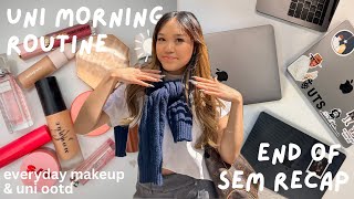 LAST DAY OF UNI morning routine, easy everyday makeup, outfits, tutorial, GRWM, chill day (uts vlog)