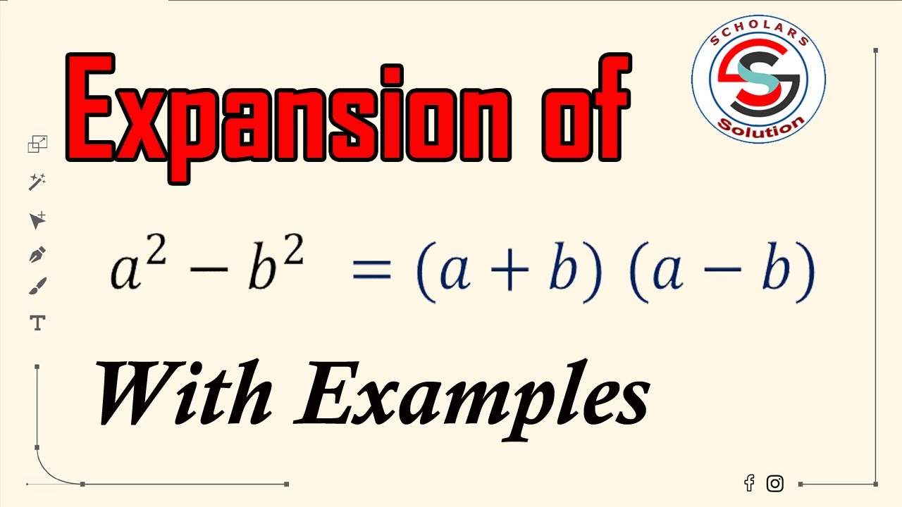 Expansion Of Formula A2 - B2= (a+b) (a-b) IN HINDI - YouTube