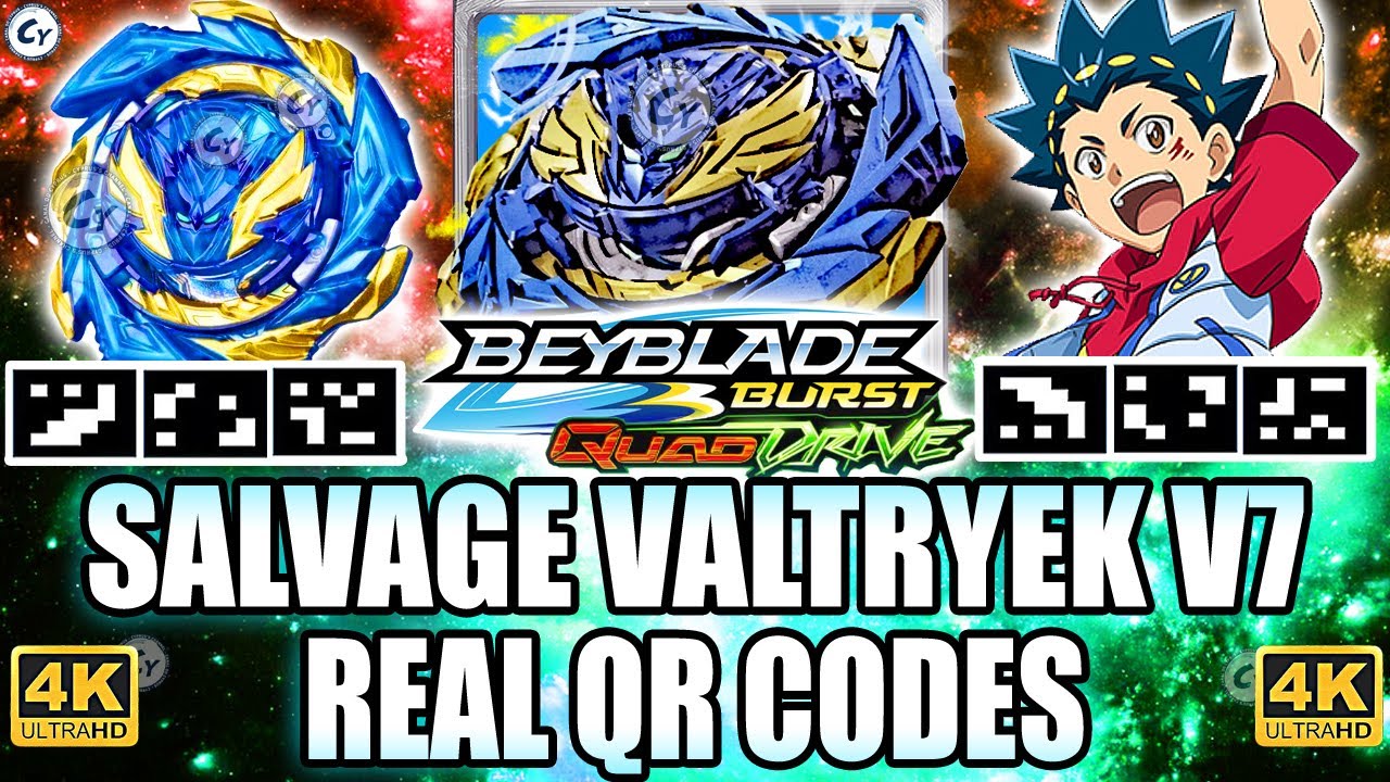 SALVAGE VALTRYEK V7 QR CODE Beyblade Burst Quad Drive QR Codes BEYBLADE ...