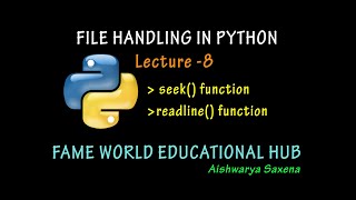 File Handling In Python - Lecture 8 - seek() function