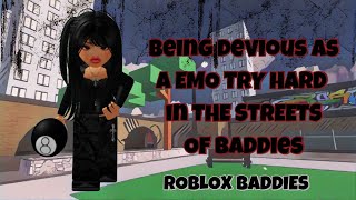 ´ཀ`Jumping into peoples fights, RPG, spam jumping \u0026 making people mad as an emo in ROBLOX BADDIES´ཀ`